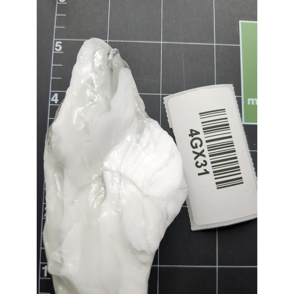 Vaseline Milk Glass Art Glass Cullet Sculpture Glowing Swirl Uranium Slag #4GX31 - Picture 8 of 8